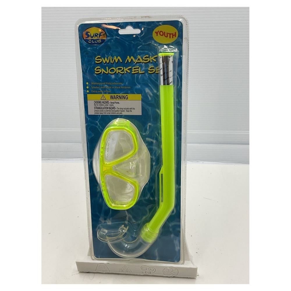 Surf Club Youth Swim Mask Snorkel Set Neon Yellow Ages 3+